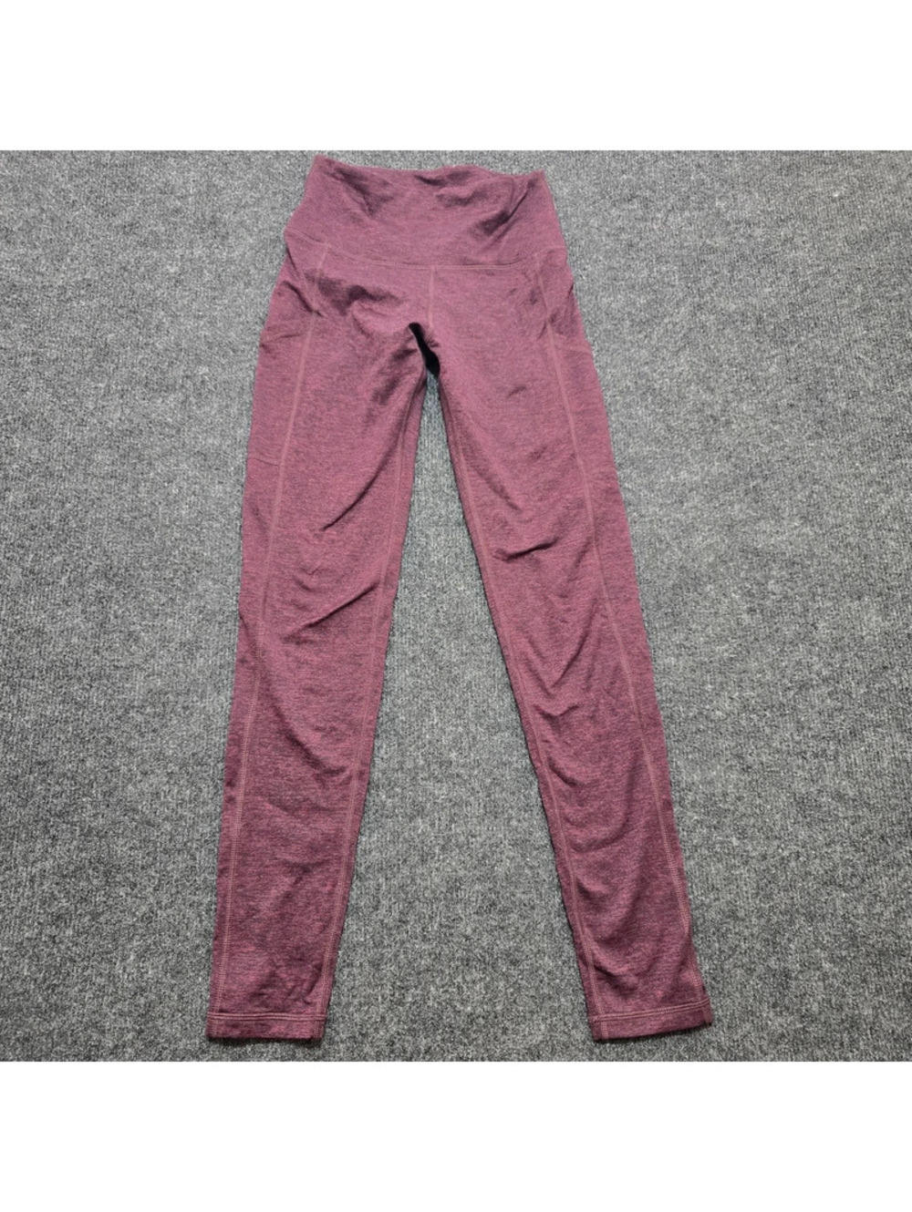 Aerie Chill Play Move Heathered Burgundy Pocket Leggings Women Small S High Rise